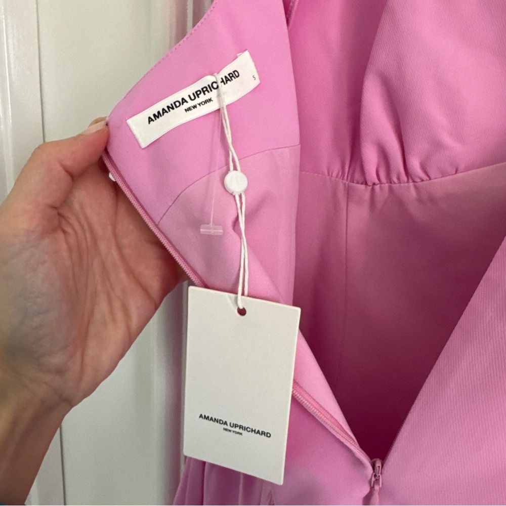 AMANDA UPRICHARD Holland Flutter Sleeve Mini Dress Pink Size S NWT - Picture 6 of 10